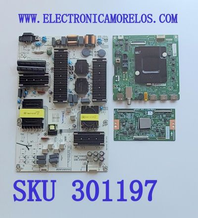 KIT DE TARJETAS PARA TV HISENSE / MAIN 300943 / RSAG7.820.1135/ROH / 300943B / FUENTE 309070 / RSAG7.820.10689/ROH / 10689-D / T-CON 296018 / RSAG7.820.11320/ROH / 304349 / PANEL HD750Y1U72-TAL2/S0/GM/CKD3A/ROH / DISPLAY HV750QUB-F91 / MODELO 75R6E3